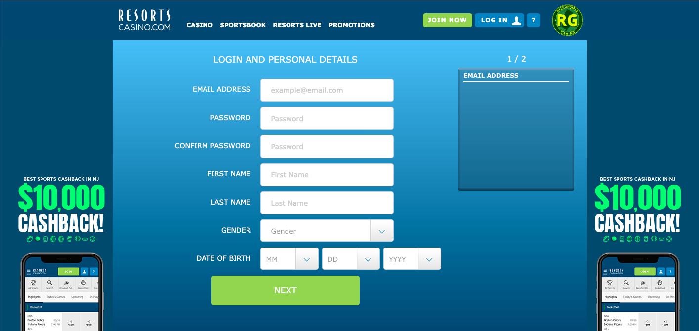 Resorts Casino HTC Screenshot
