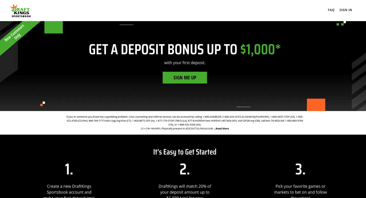 Draftkings Sportsbook Screenshot