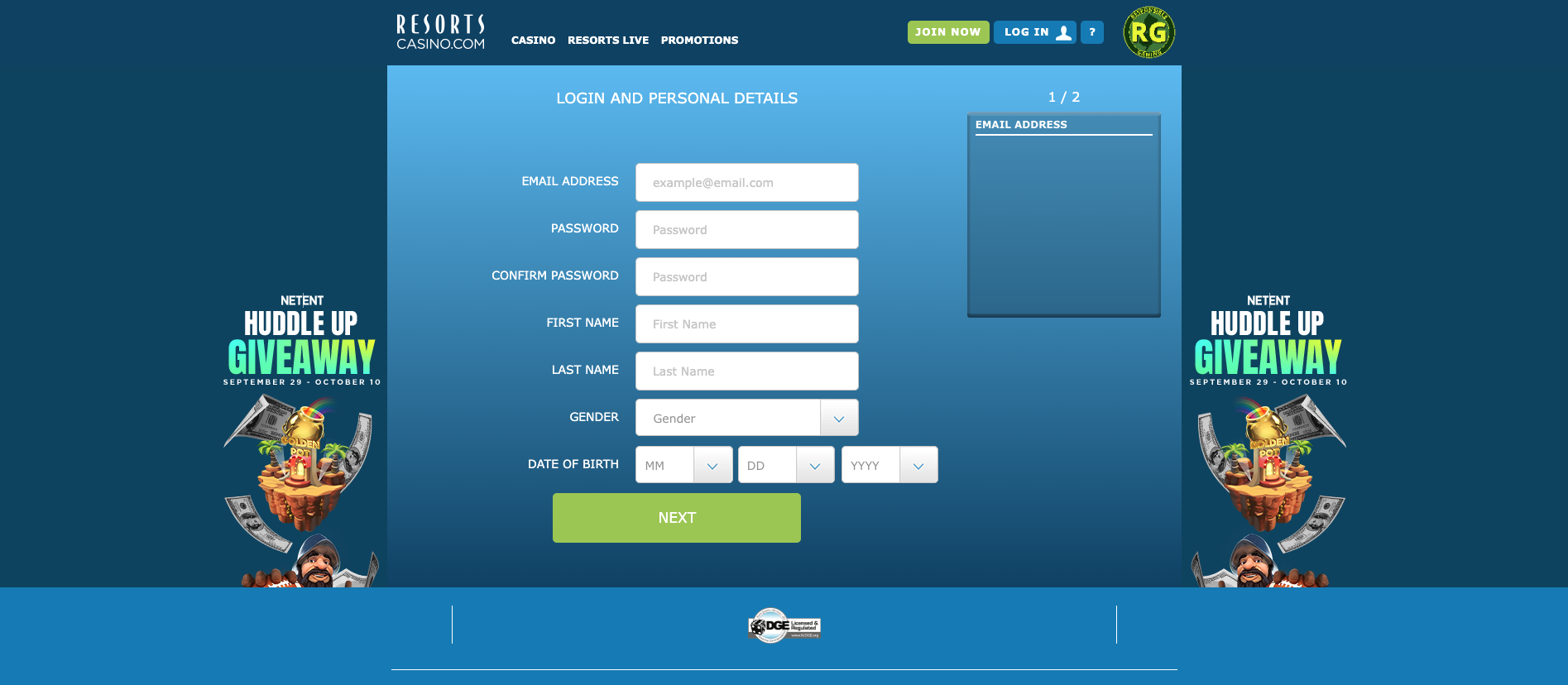 Resorts Sportsbook Screenshot